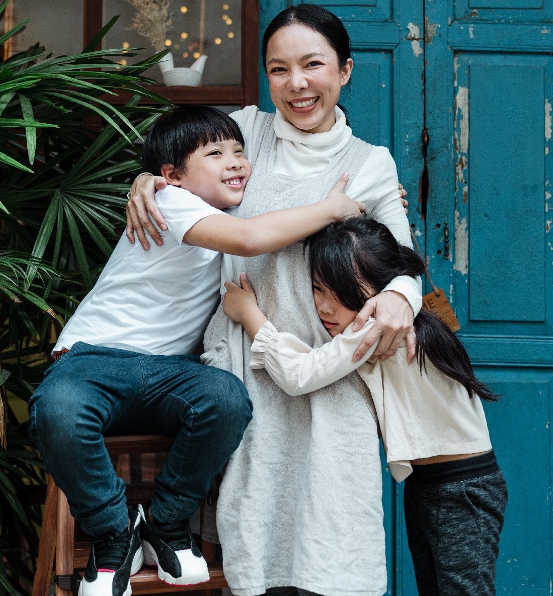 Mother with kids
