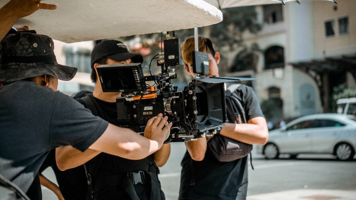 Film crew on set