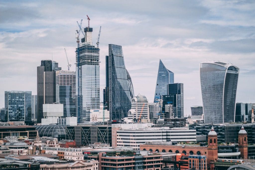 a view of the City of London skyline