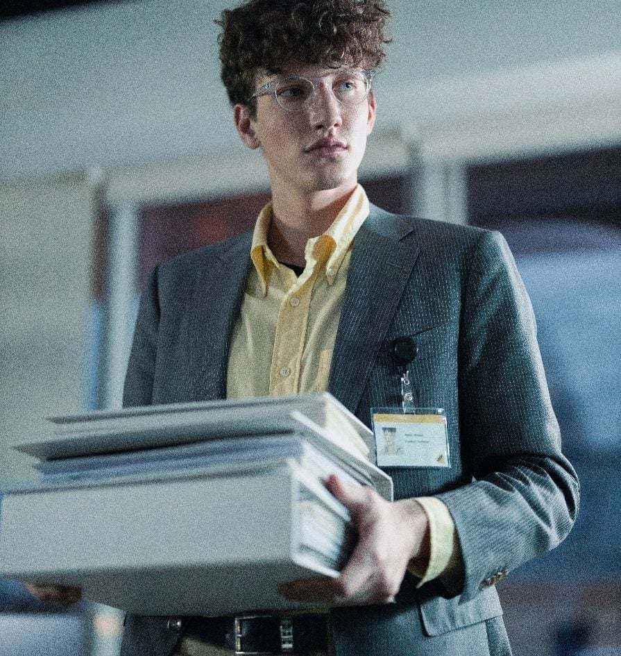 Adult carrying office documents