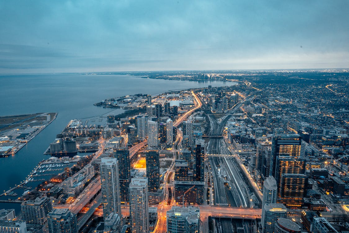 Aerial view of city