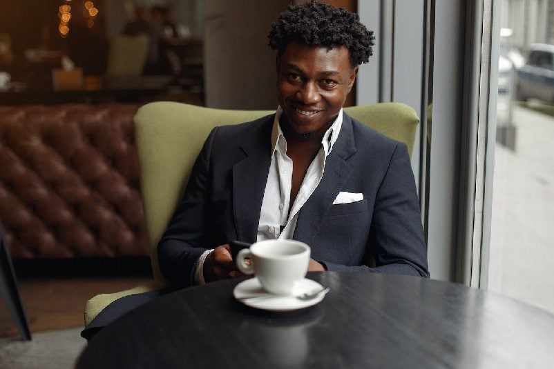Businessman in cafe