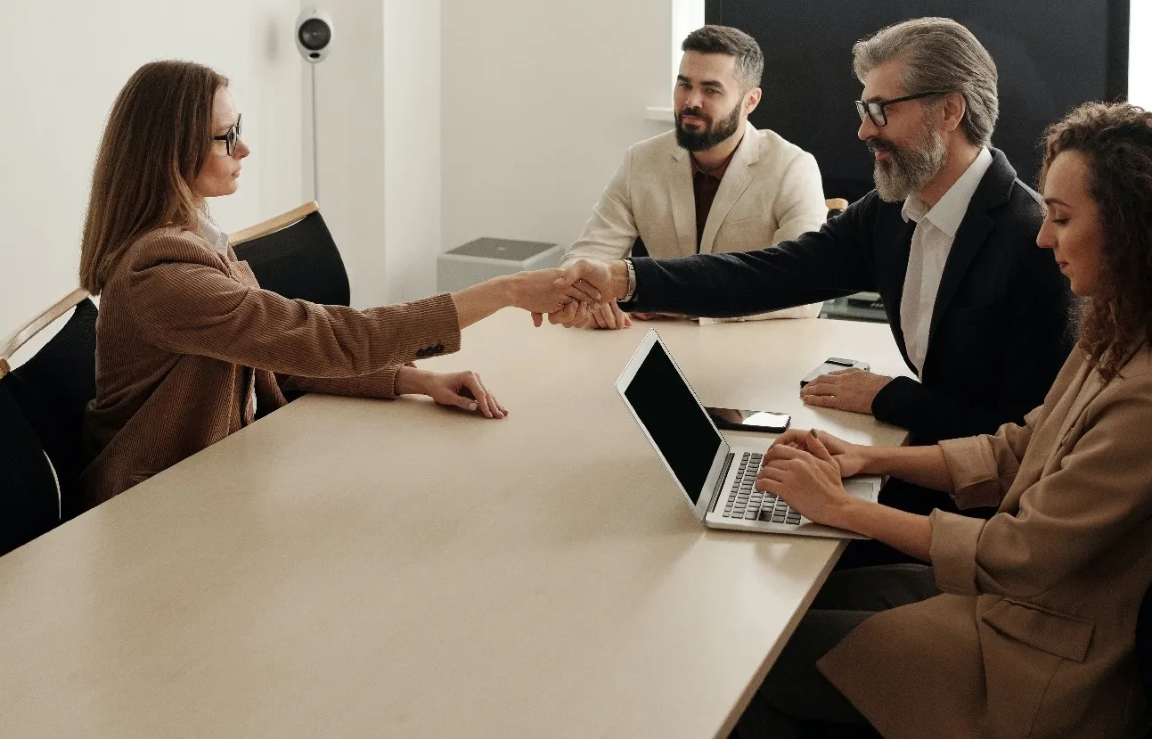 Handshake during interview