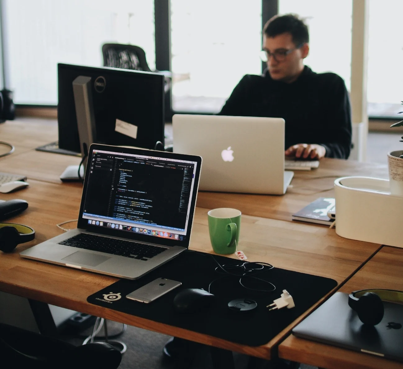Adult sitting in office