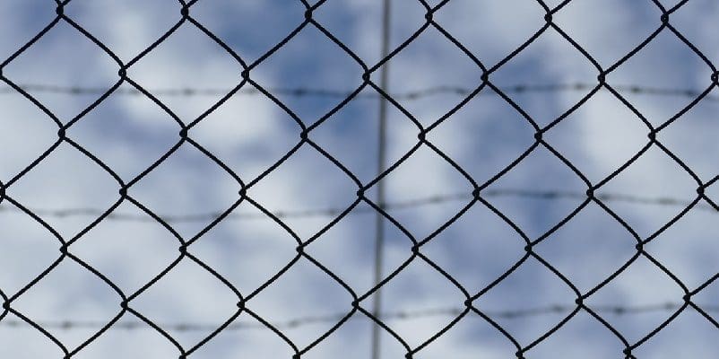 Gridlocked iron fence