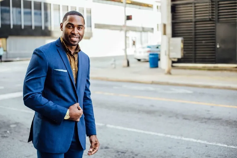 Businessman standing outside