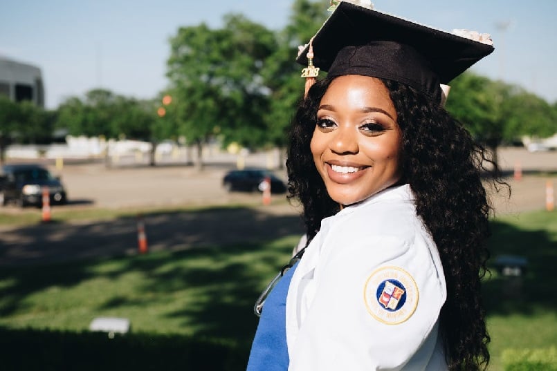 Nigerian student on graduation day
