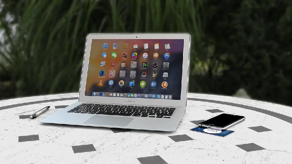 Laptop with multiple applications on the screen