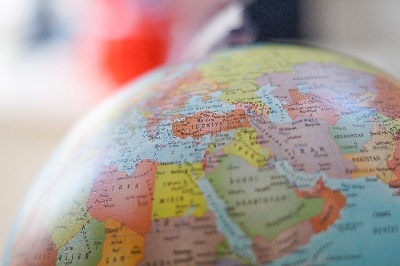 Close up picture of a globe