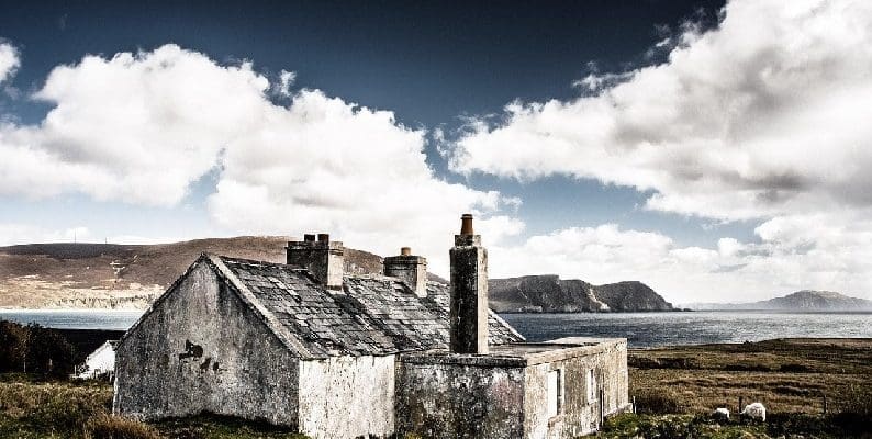 Old house built in Irish countryside