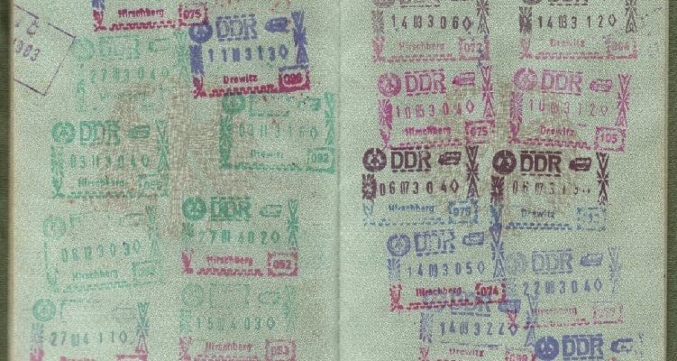 Visa stamps in passport