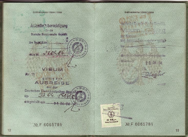 visa stamps in a passport